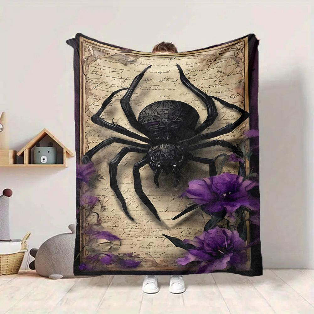 

1PC Spider Illustration Print Blanket, Soft Throw Blanket - Warm & Cozy for Couch, Bed, Office, and Travel yy250912185 75x90cm