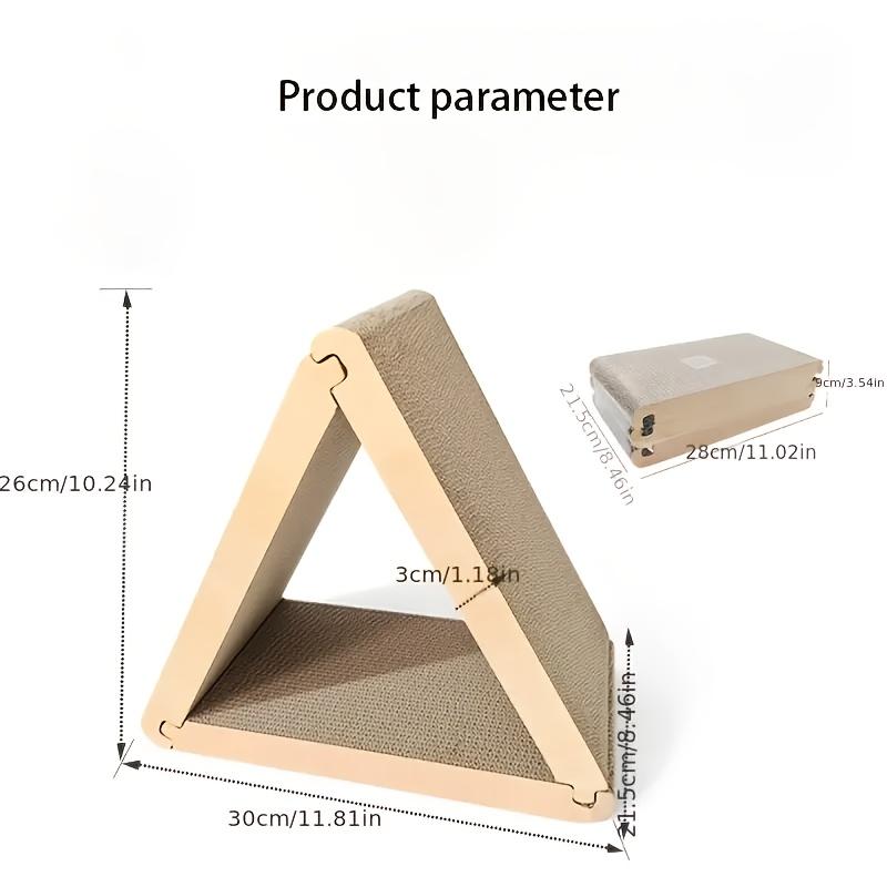 

Кошачья складная когтеточка - Треугольный дизайн с 6 игровыми поверхностями, Прочная треугольная форма для игр и царапания, Интерактивное развлечение 1pc