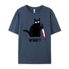 Cat What Black Ca Murderous Cat With Knife Black Graphic T Shirts Luxury Tshirt Normal