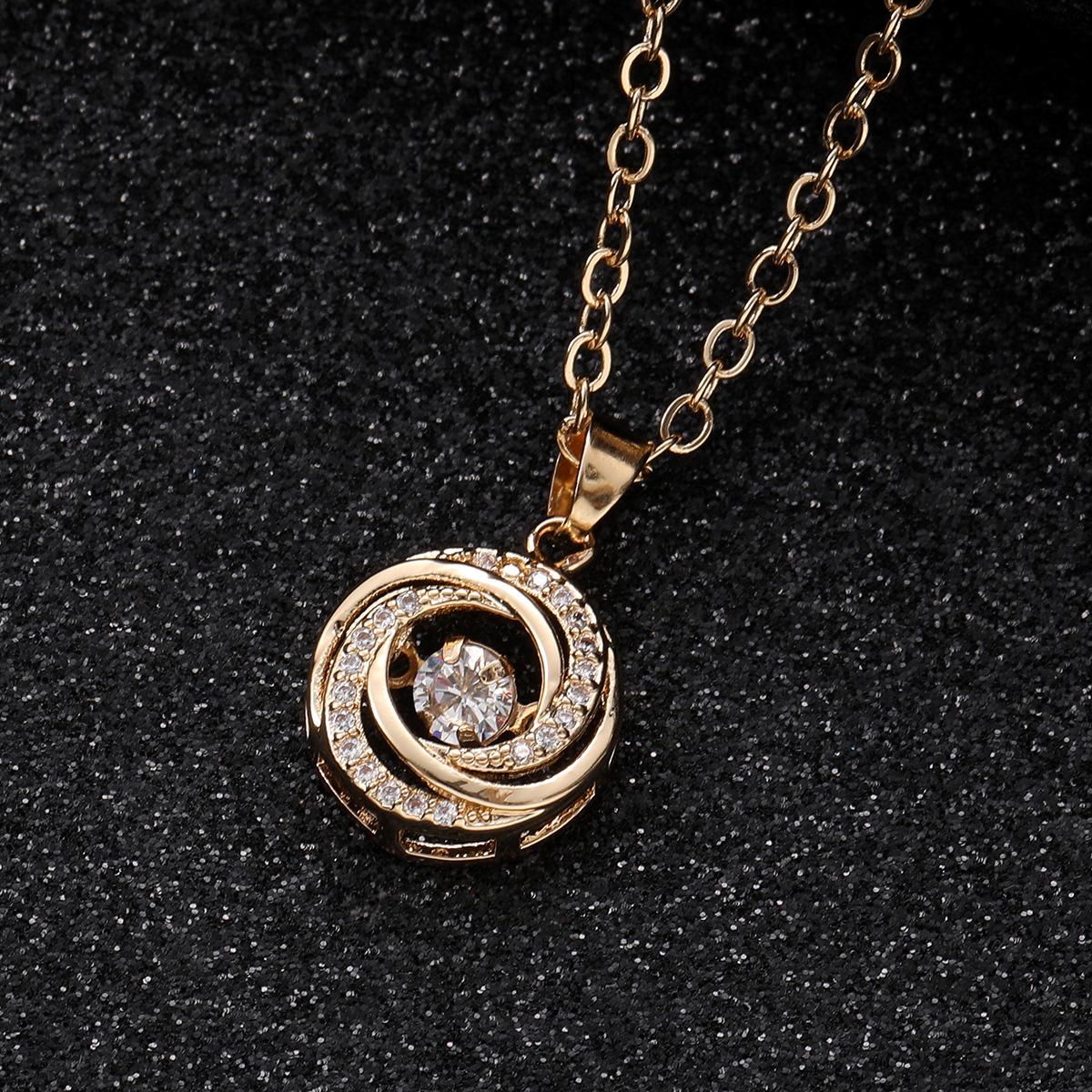 

Комплект колье и серег с циркониевой спиралью в стиле TikTok - Европейская и американская коллекция ювелирных изделий