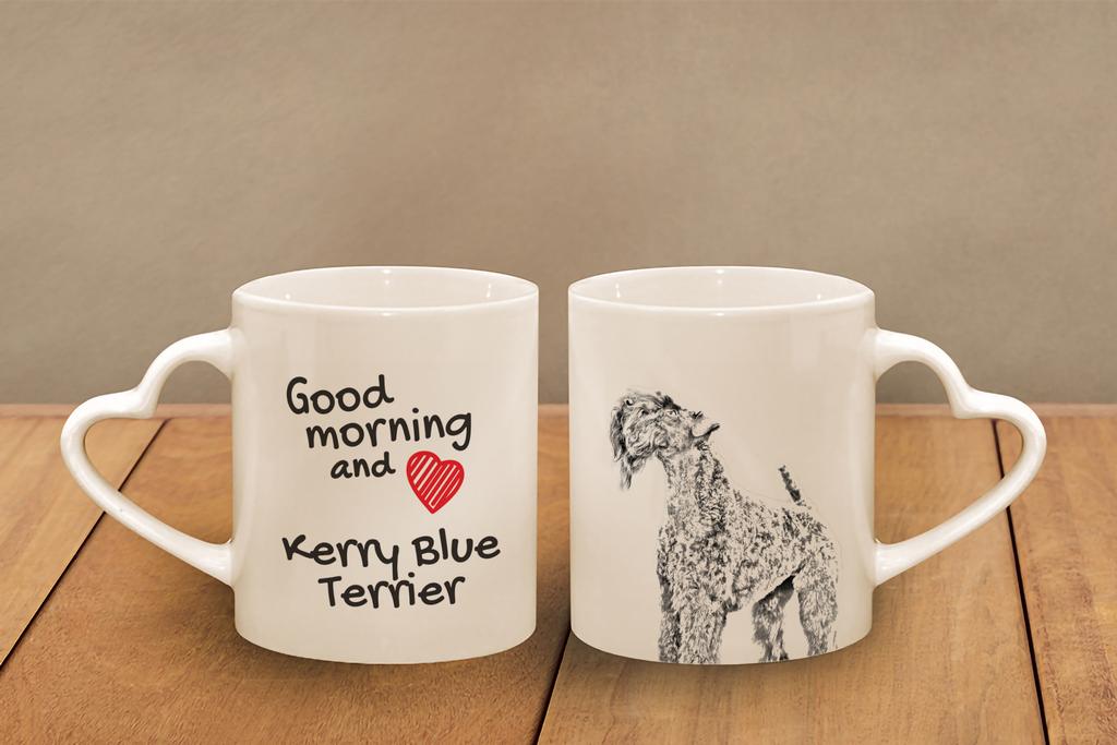 Kerry Blue Terrier, Irish Blue Terrier - cup with a dog, adorable cup with a heart-shaped handle, universal gift from the Art-Dog brand