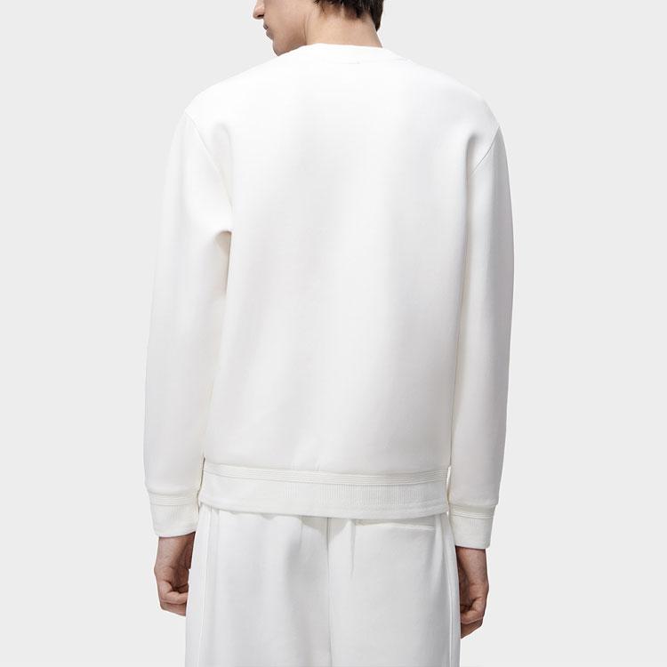 Fila Van Gogh Collaboration Letter Print Crew Neck Long Sleeve Sweatshirt Men Sweatshirt Cloud-Mushroom-White F11M318206F-WT