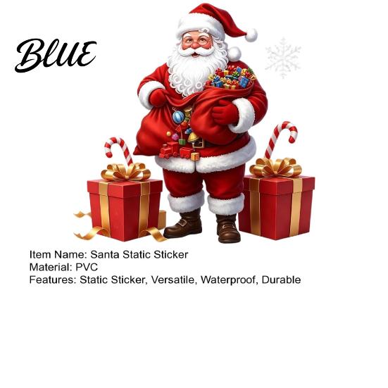Christmas Gift Ideas Santa Claus Window Static Sticker Reusable Waterproof PVC Decal Decorative Wall Decals HD Printing Clings for Home Glass Doors
