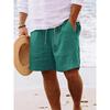 Summer Men'S Work Shorts Linen Drawstring Pants Men'S Beach Shorts Mens