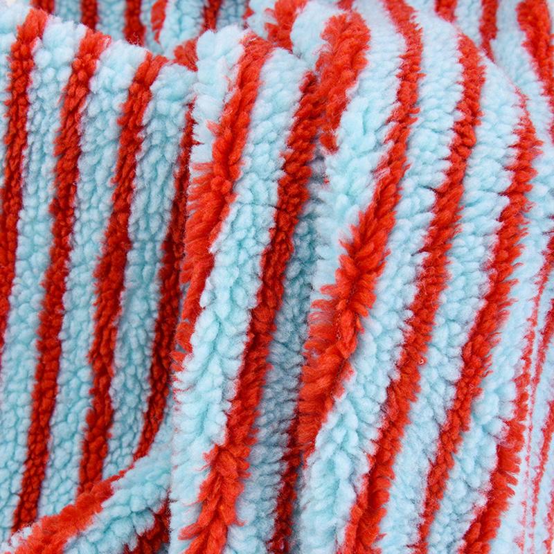 160x45cm Fine Striped Jacquard Lamb Fleece Fabric For Children's Clothing Outerwear, Home Pillows, Handmade DIY Clothing Fabrics