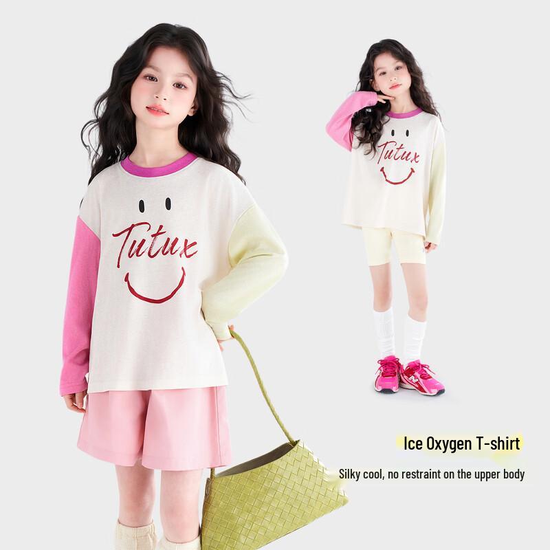 Girls Long Sleeve Color-Block T-Shirt 140