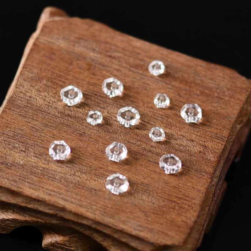 White Crystal Diamond Cut Spacer Beads for DIY Jewelry: Necklaces, Bracelets, Bangles