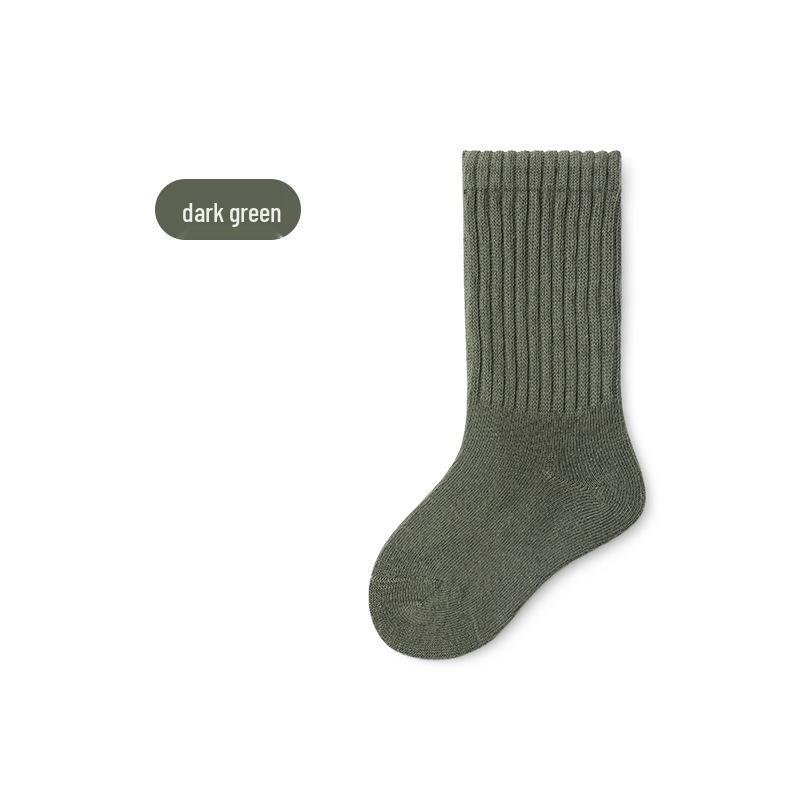 Children's Mid-Calf Cotton Socks for Boys and Girls - Spring/Autumn Style, Loose-Top Princess Design, Infant & Student Sports Socks.