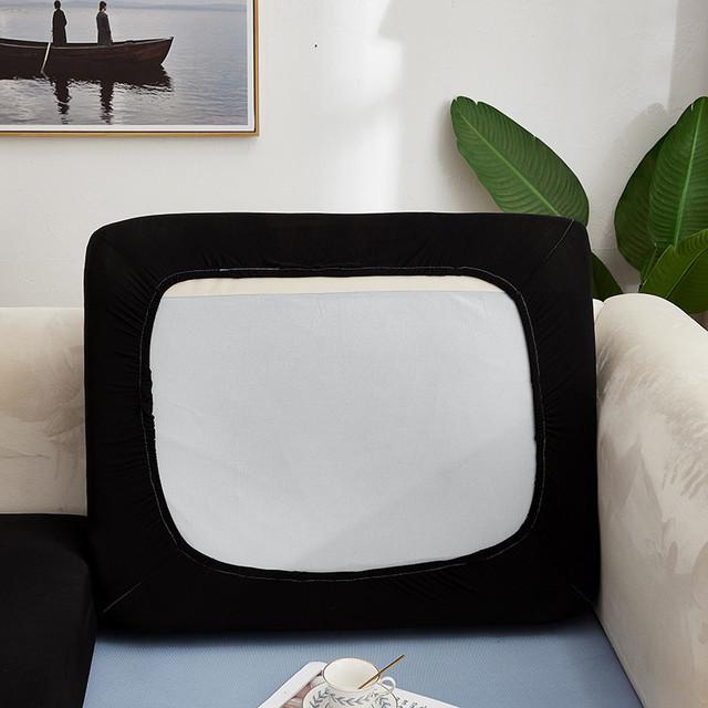 Sofa-Sitzkissenbezug, Stuhlbezug, waschbar, Polyester, Haustiere, Kindermöbelschutz, elastisch, abnehmbar, einfarbig