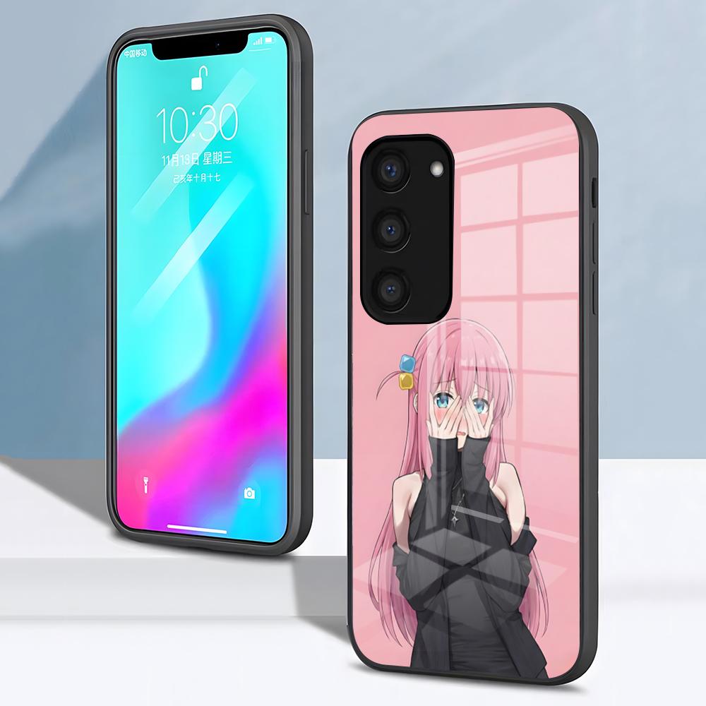 B-Bocchi The Rock H-Hitori Gotoh Handyhülle Für Samsung S26 S25 S24 FE S23 S22 S21 Plus S20 Ultra Note20Ultra Schwarze Glasabdeckung