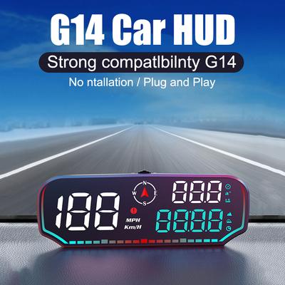 Universal G14 HUD Car Head Up Display Altitude Date Speedometer HD Display Screen BeiDou GPS With Multiple Alarm Functions
