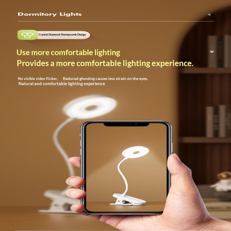 Rechargeable Clip On Led Desk Lamp Flexible Gooseneck Eye Caring Flicker Free For Study Home Office Dorm Reading Work