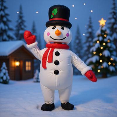 Déguisement Gonflable Bonhomme de Neige de Noël pour Scène, Fêtes et Festivals