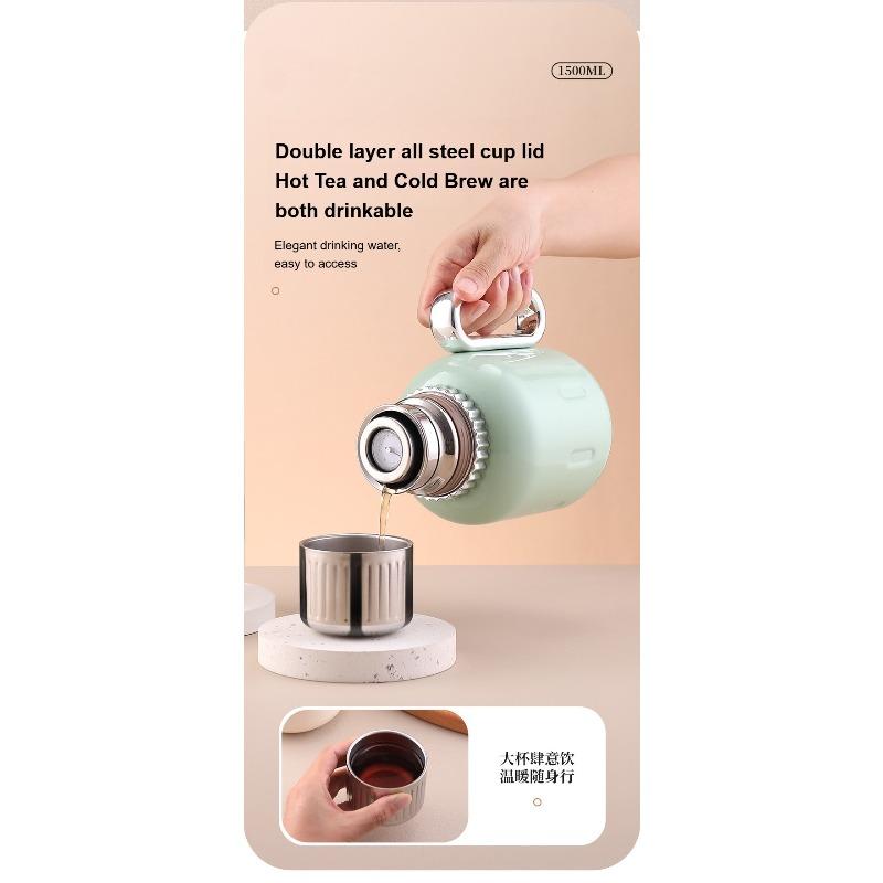 316 Insulated Kettle Large Capacity Thermos High-end Household Outdoor Office Mechanical Tea Brewing Kettle Tea Infuser