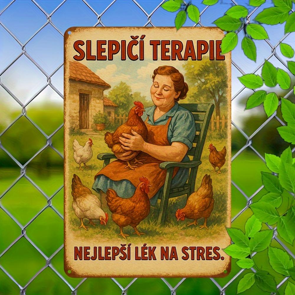 

Vintage Czech Slogan Metal Tin Sign Sleepless in the Terre Farmhouse Wall Art Rustic Decor for Home Cafe Bar Garage 20x30cm（7.8x11.8inch）