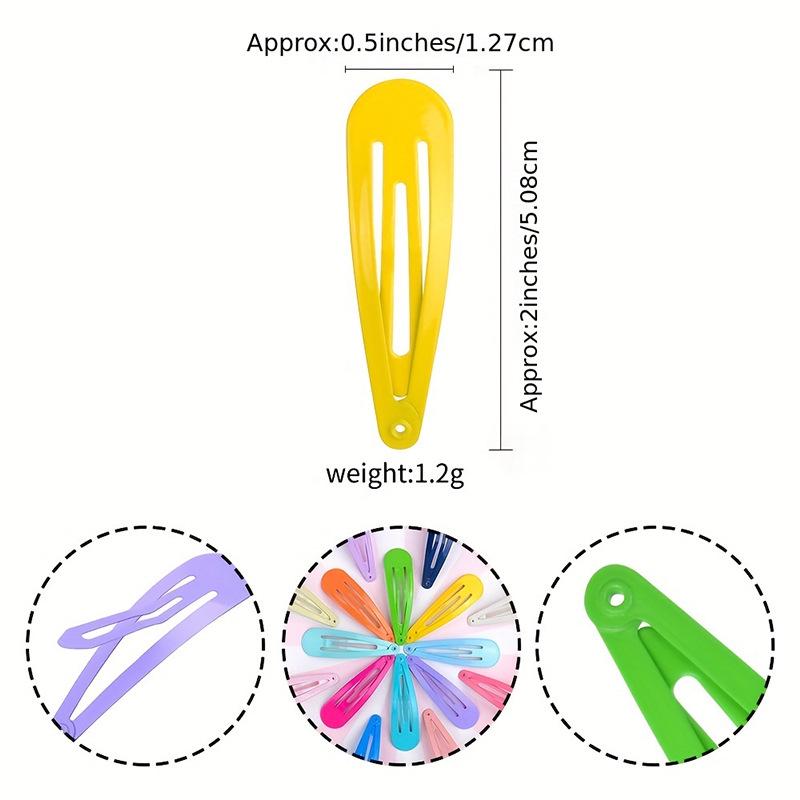Colorful Shiny Hair Clips for Kids – Water Drop BB Hairpins for Bangs and Flyaways