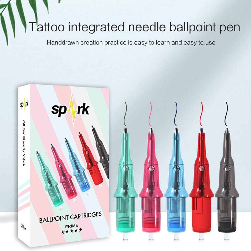 20 stück Kugelschreiber Stift Praxis Tattoos Patronen Nadeln Kugelschreiber Stift Patrone Tattoos Nadeln für Zeichen Praxis