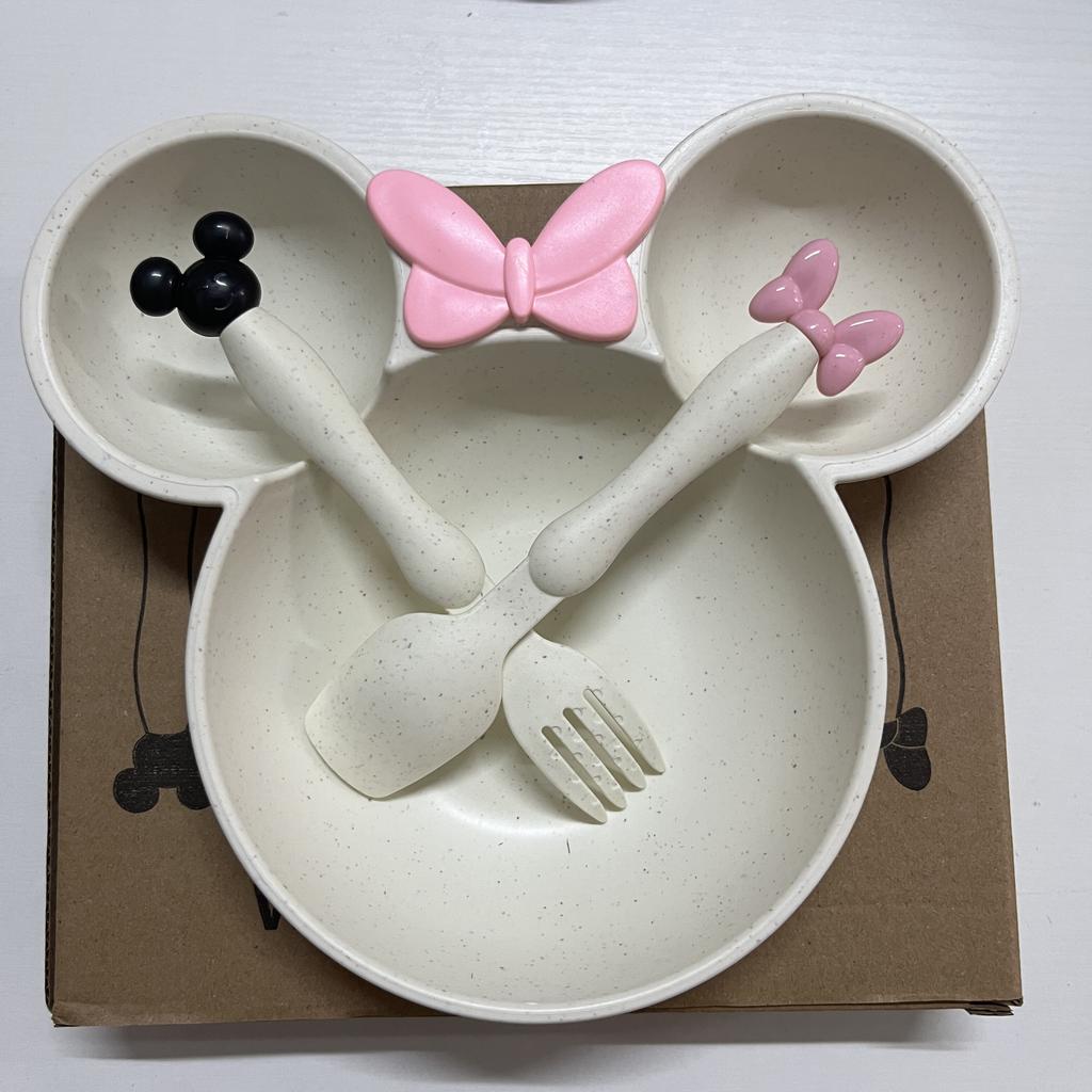 Hochwertiges Geschirrset aus Weizenstroh - Ungiftig, BPA-frei, Runde Teller & Besteck - Perfekt für Weihnachten & Halloween