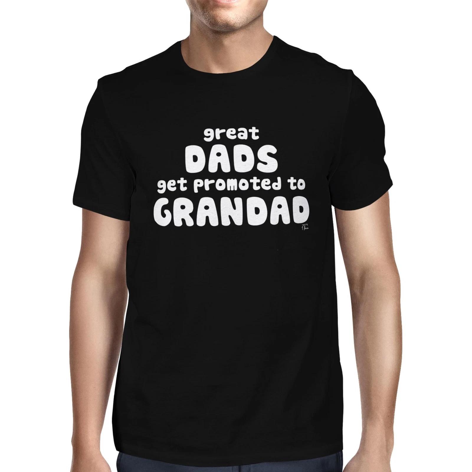 1Tee Mens Great dads get promoted to Grandad T-Shirt L