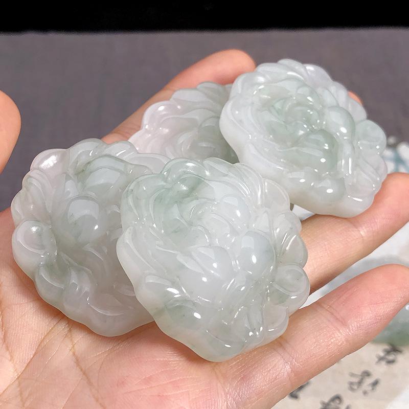 Natural Xinjiang Green Lotus Jade Pendant Necklace for Women - Good Luck Charm