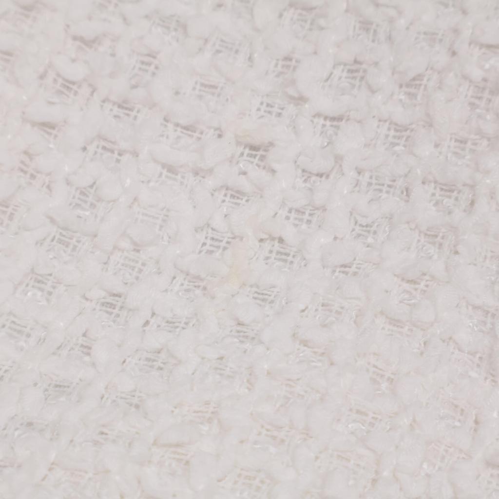 Chanel Inländisch regulär 23Edelstahl P74453V66060 Klarer COCO-Knopf Tweed kragenlose Jacke 36 weißGebraucht