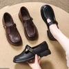 Foreign-style Single Shoes Women's Autumn 2025 New Soft-soled Flat-soled Versatile Shallow Mouth Work Leather Shoes Women's Round Head Shoes