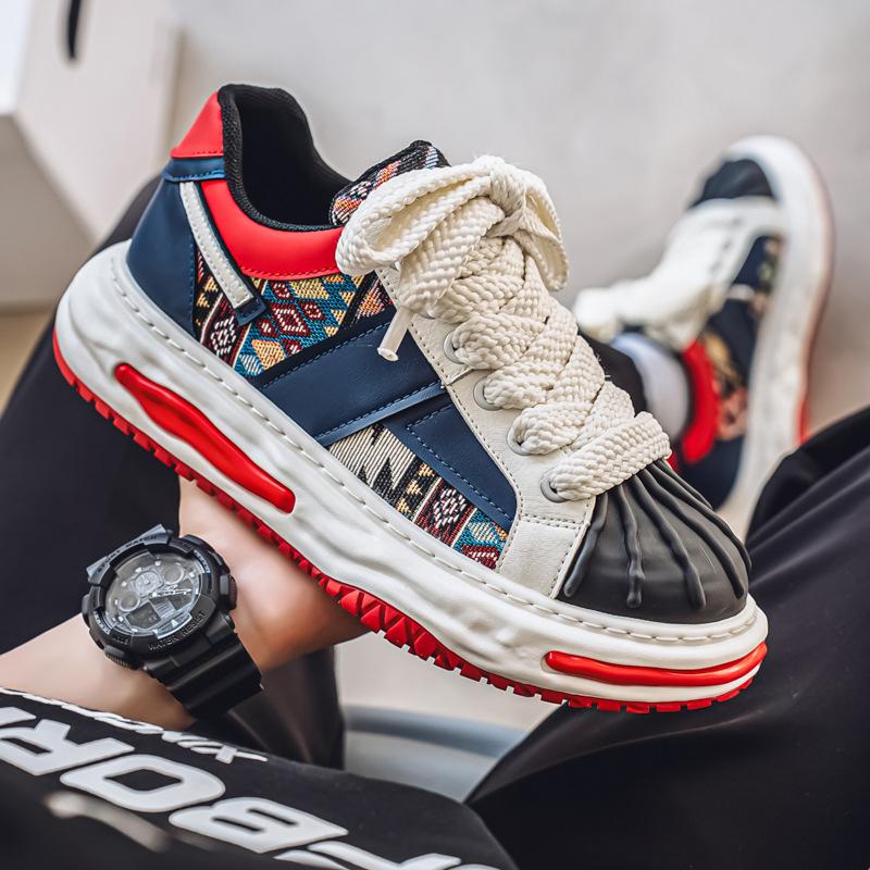 2025 Summer Men's Premium Breathable Canvas Casual Sneakers Thick Sole Shell Toe Fashion Shoes