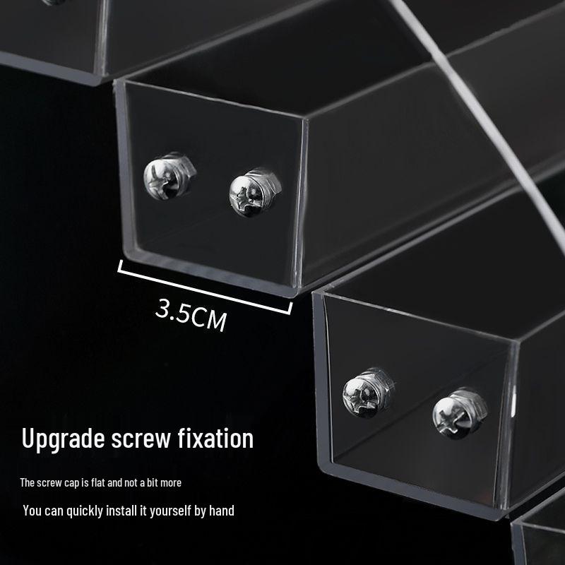 Transparent Plastic Tiered Display Rack for Nail Polish and Cosmetics