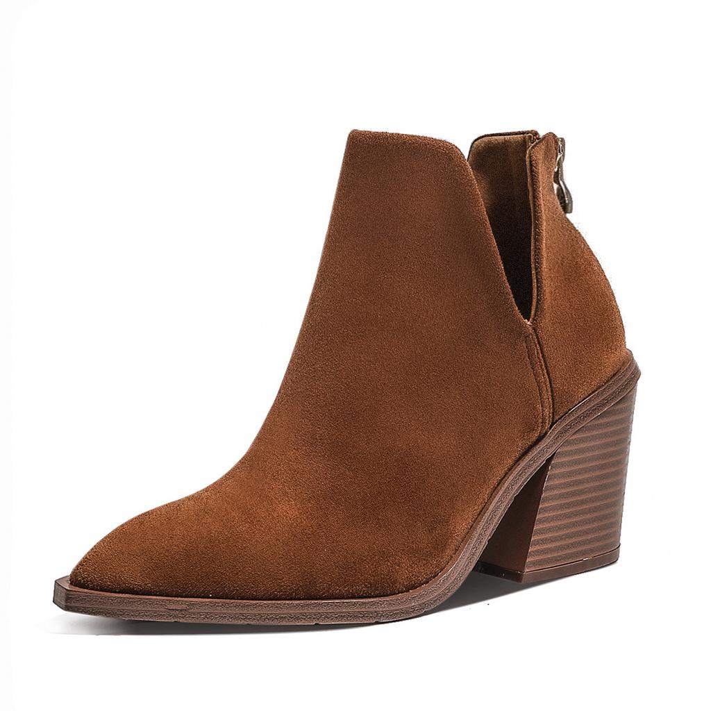 Vintage Female Ankle Boots Women Round Toe Followed Zipper Autumn Winter Lady Chelsea Shoes Handmade Plus Size 36-43