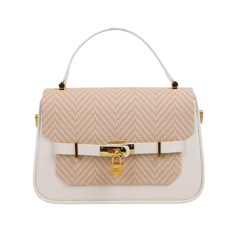 Retro Color Block Women's Shoulder & Crossbody Bag - Light Luxury Small Square Handbag