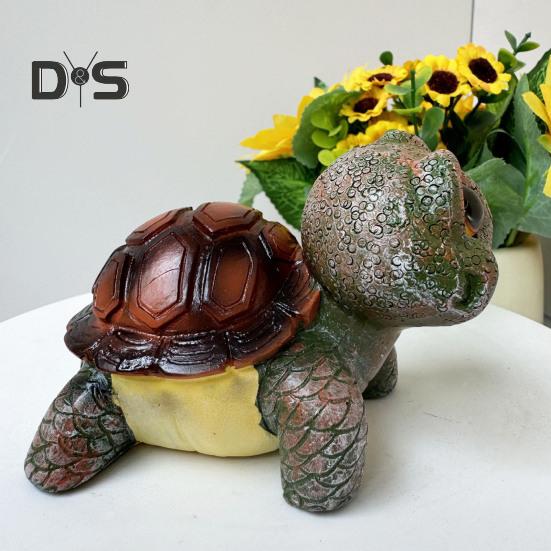Turtle Statue Garden Mini Figurine Waterproof UV Resistant Mini Size Adorable Turtle Shaped Animal Statue Yard Ornament