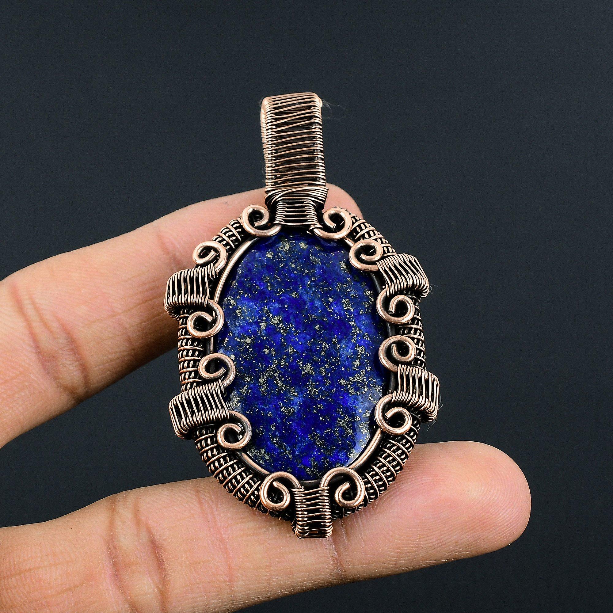 

Подвеска из лазурита, ювелирное изделие ручной работы из драгоценных камней, кулон из цельного серебра 925 пробы, уникальный дизайн ювелирного украшения 2.55 Inches