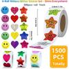 Manual Sticker Dispenser for 1-1.5 Inch Roll Stickers(1500Pcs) for Kids Gift Decoration Rewards Pink