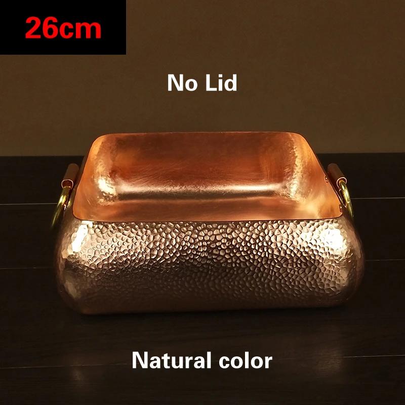 

Медный горшок для супа Бытовой и коммерческий горшок из красной меди Горшок для утки-мандаринки из чистой меди Домашняя индукционная плита, квадратная газовая кастрюля