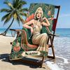 Custom Name Personalized Marilyn Monroe Print Beach Towel, for Trip Camping Beach Party Home Decor, Birthday Gift for Family & Friends