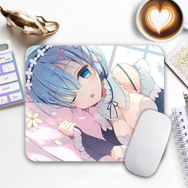 Anime R_Rem R_Re Zero Mouse Pad Small Gaming Mousepad Gamer Non-Slip Edge Standard MousePads PC Compact Stitched Office Mousemat