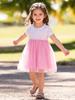 Little Maven European Summer Dress: Cute Princess Short-Sleeved Gauze Skirt for Girls