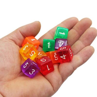 10PCS Transparent Dice With Numbers Ideal Gift for Children Early Development Toys For Learning Activities Math Educational