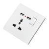 13A Wall Socket 2 USB Power Adapter Port Outlet Panel Electrical Socket Home Fittings Charger Anti Impact Easy Install