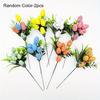 2pcs Colorful Speckled Egg Floral Picks Decorative Artificial Branches with Foam Eggs Green Leaves Home Party Vase Arrangements
