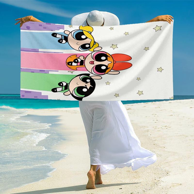 Powerpuff Fashion Beach Towel: Ideal for Summer Adventures Soft, absorbent and quick drying suitable for swimming and bathing