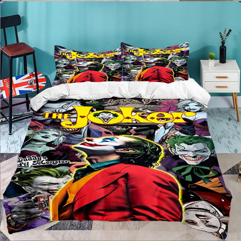 Jo-ker's Dark Saga 3pcs Bedding Set,Including 1pc Duvet Cover And 2pcs Pillowcases Perfect Gift for Christmas,Ideal for Bedroom, Dormitory