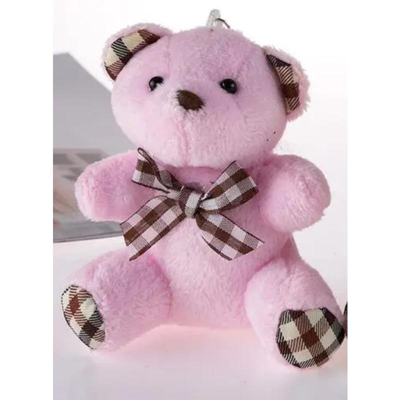 

10Cm Bow Knitted Bear Plush Toys Stuffed Animal Pendant Christmas Gifts for Children