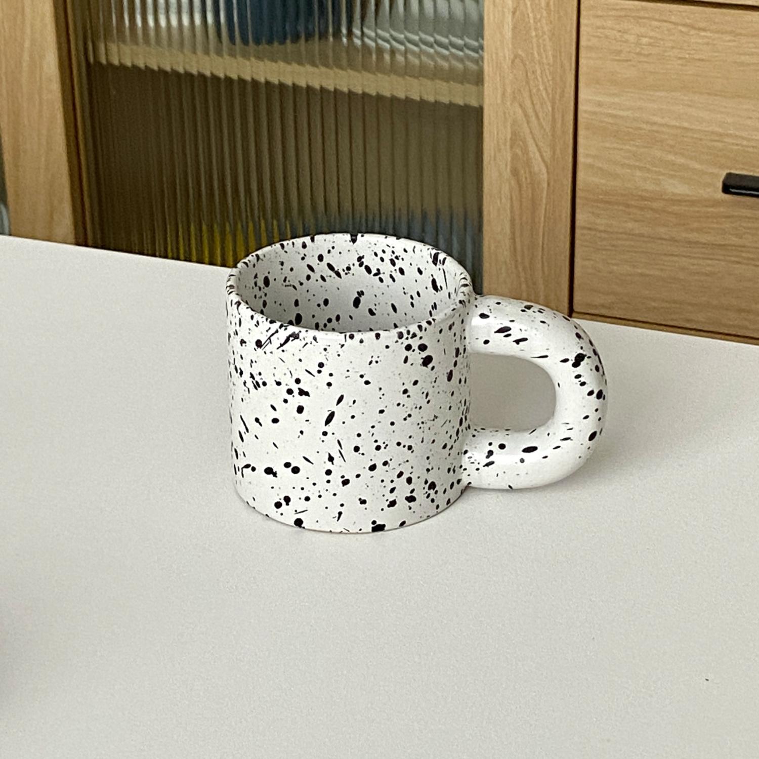 

Керамические кружки для молока, простые кружки для кофе, парные кружки, кофейные кружки, чайная посуда, корейский стиль, кружка для жирных напитков, дизайн с брызгами чернил