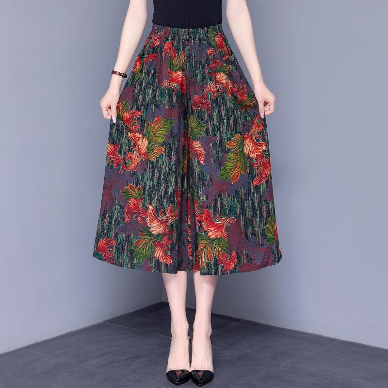 Hohe Taille Breite Bein Hosen Frauen Sommer Plus Größe Casual Lose Vintage Elastische Taille Oversize Hosen