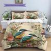 Flower Bird Pattern Bedding Quilt Set  Home Decoration  Gift (1 * duvet cover + 2 * pillowcase  without core)