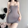 Sex underwear ice silk sexy pure desire suspender short skirt pajamas dress temptation hip wrap gather big chest secretary outfit
