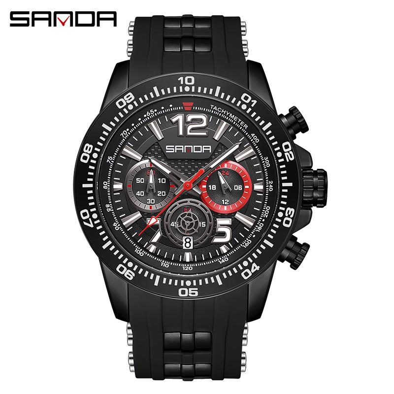 Sanda Hot Selling Men s Fashion Waterproof Quartz Watch with Three Subdials and Calendar