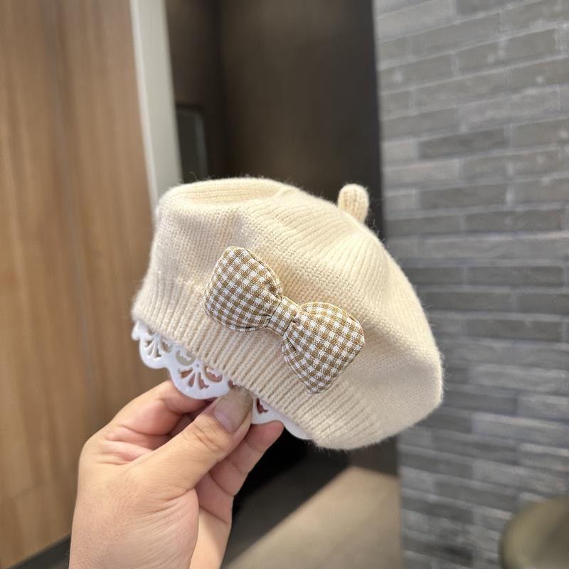 Korean Style Knit Wool Beret for Baby Girls - Autumn/Winter Fashionable Toddler Hat