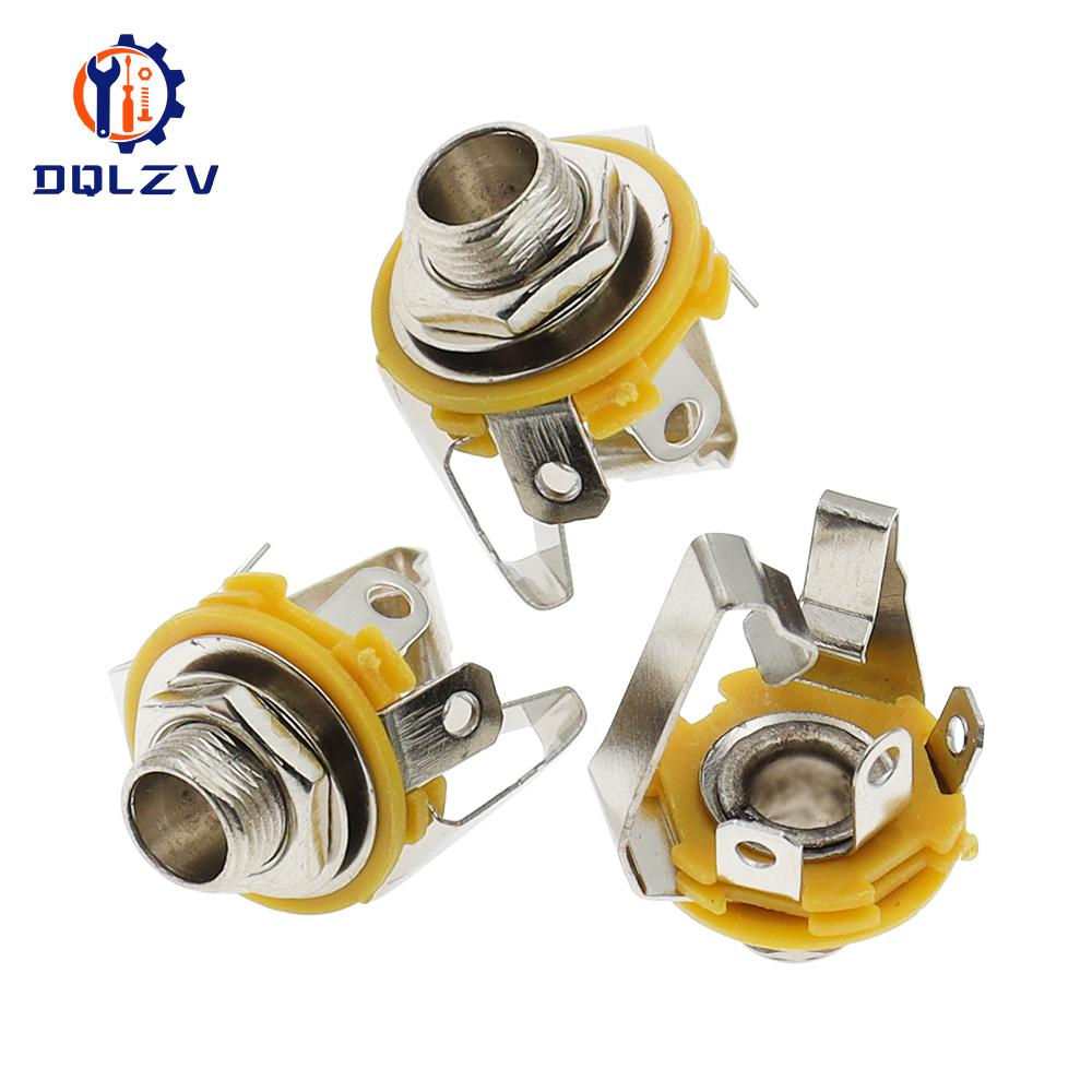 Nickel 6.35mm 1/4 Inch Mono TS Panel Chassis Mount Jack Audio Female Connector Solder